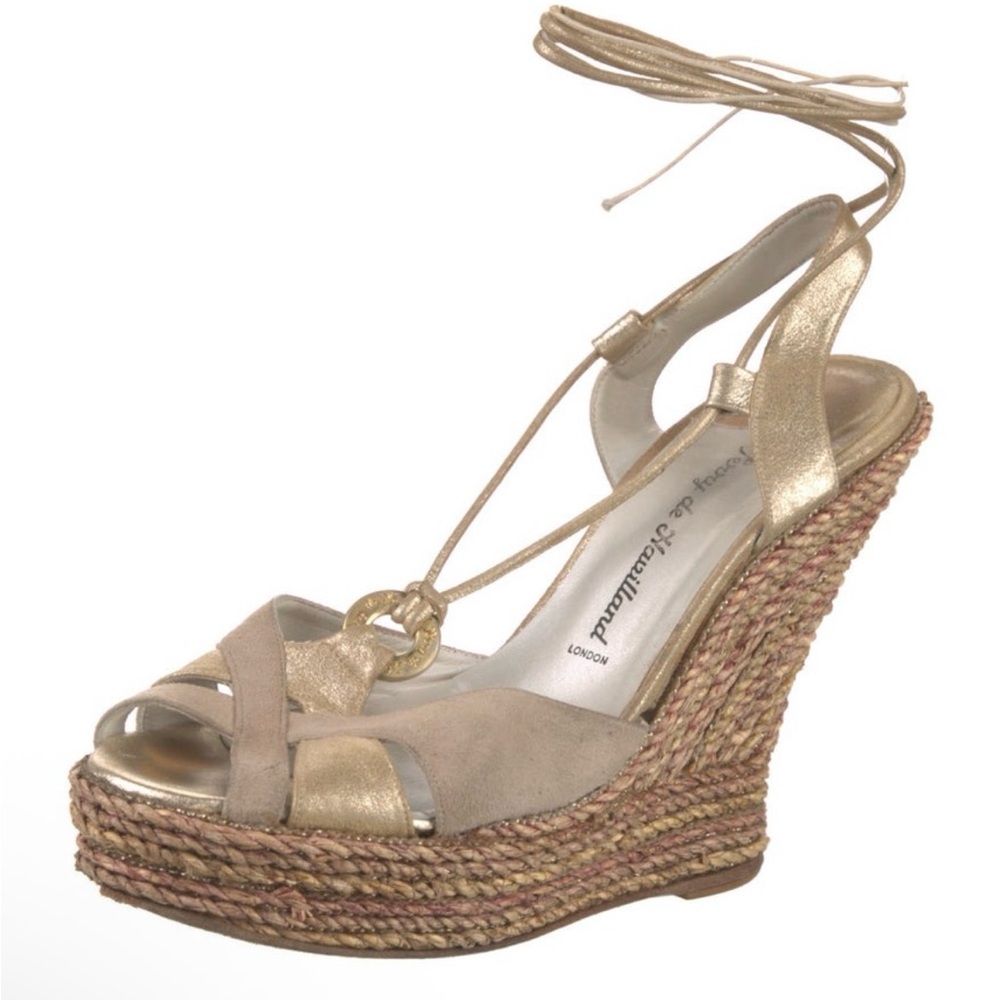 Terry De Havilland “Esme” Wedge Espadrilles, Size 9